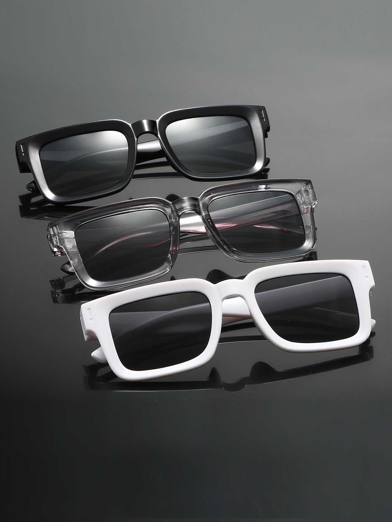 3Pcs Thick-Framed Sunglasses That Make the Face Look Smaller and Don T Put Pressure on the Nose, Unisex Style for Everyday Use