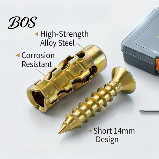 Brick Wall Expansion Screw 30 Sets 6x14mm Short Set, Heavy-Duty Metal Thread Restoration Countersunk Head Strong Grip for Cabinet Hinge Repair