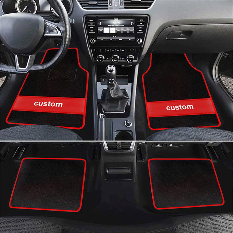 Custom Text Car Floor Mats Universal Automotive Car Mat Full Set Of 4 Front And Rear Car Carpet Auto Interior Accessories