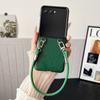 For Samsung Galaxy Z Flip 7 Case Luxury PU Skin With Lanyard Protective Back Cover Case For Samsung Z Flip 7FE 6 5 4 Phone Shell