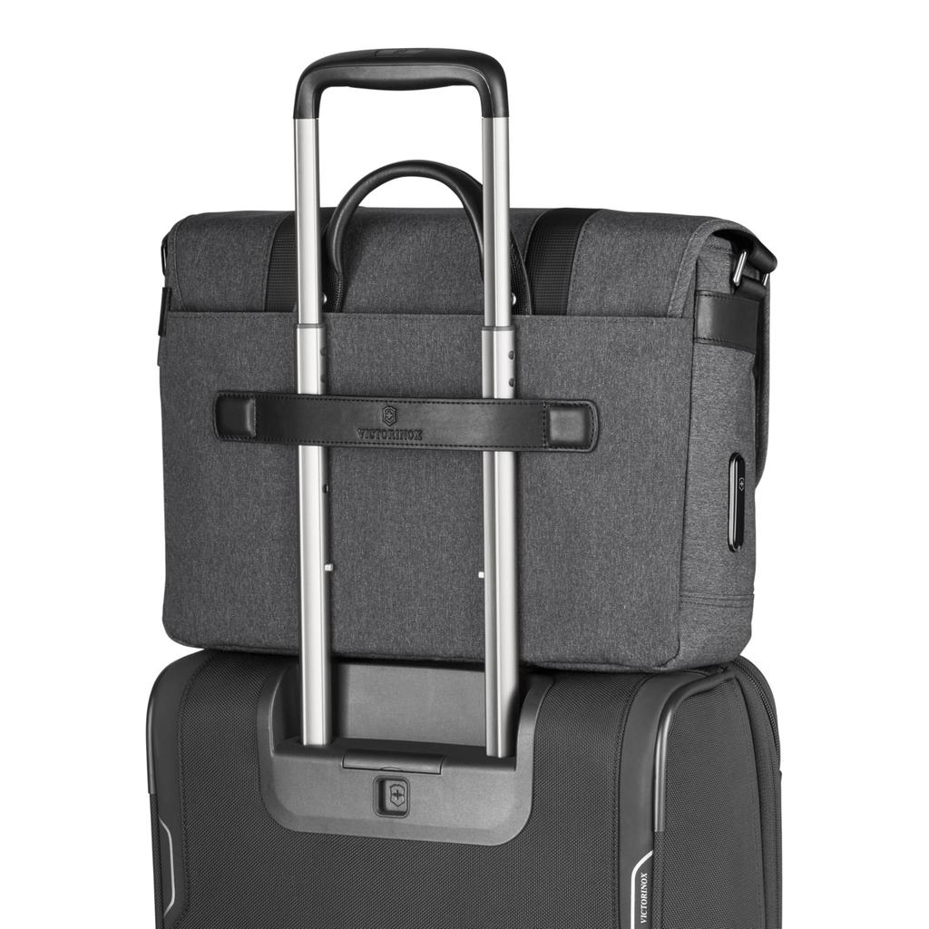 Victorinox Architecture Urban2 Messenger Bag with Magnetic Trolley Personalized 611958 Lock, Business, 14" Laptop, Sleeve, Multi-Tool Handle, 13L,