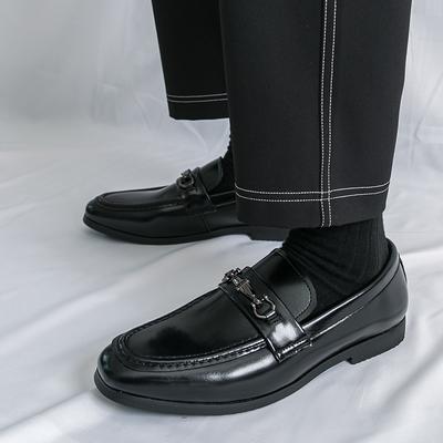 Fashion Popular Minimalist Men's Leather Loafers Shoes Branded Men's Slip-on Lazy Casual Bean Shoes Business Party Wedding Formal Shoes