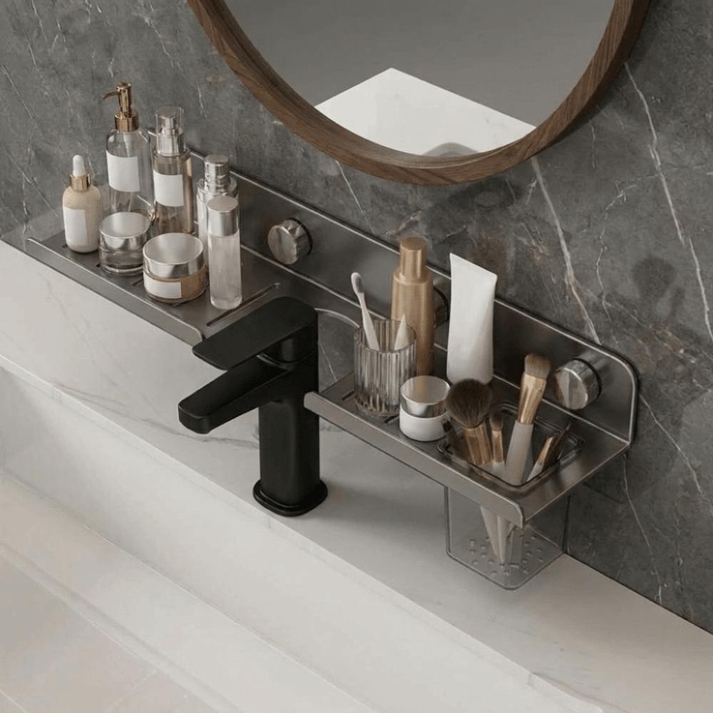 Wall Mounted Countertop Tap Storage Rack No Drill U-Shaped Storage Rack Faucet Storage Shelf  Sink