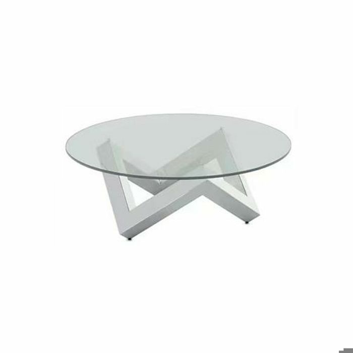 Table basse acier verre trempé DKD Home Decor 90x90x45 cm
