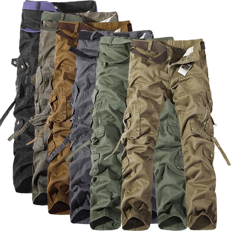 European & American Style Men's Loose Multi-Pocket Overalls - Trendy Casual Large Size Pants