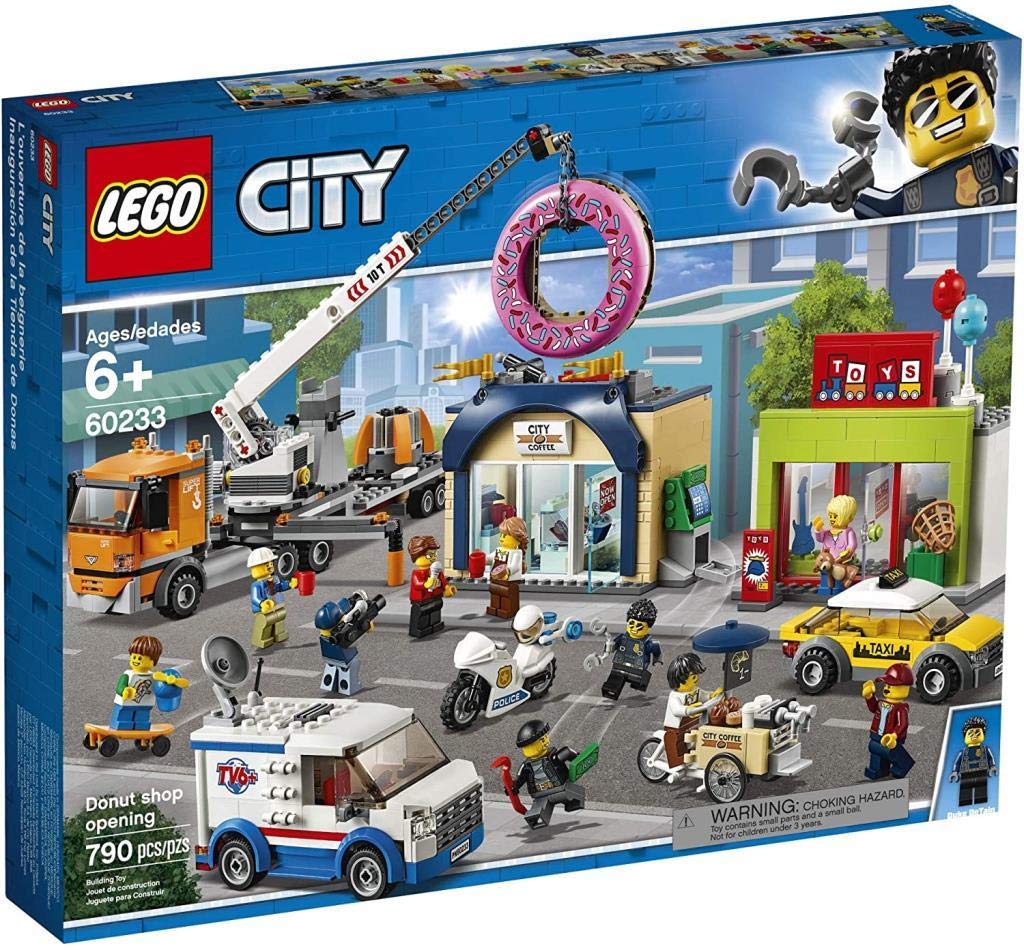 LEGO City Giant Crane Truck In Action! Donut Shop Opening 60233 Building Blocks Toy for Boys