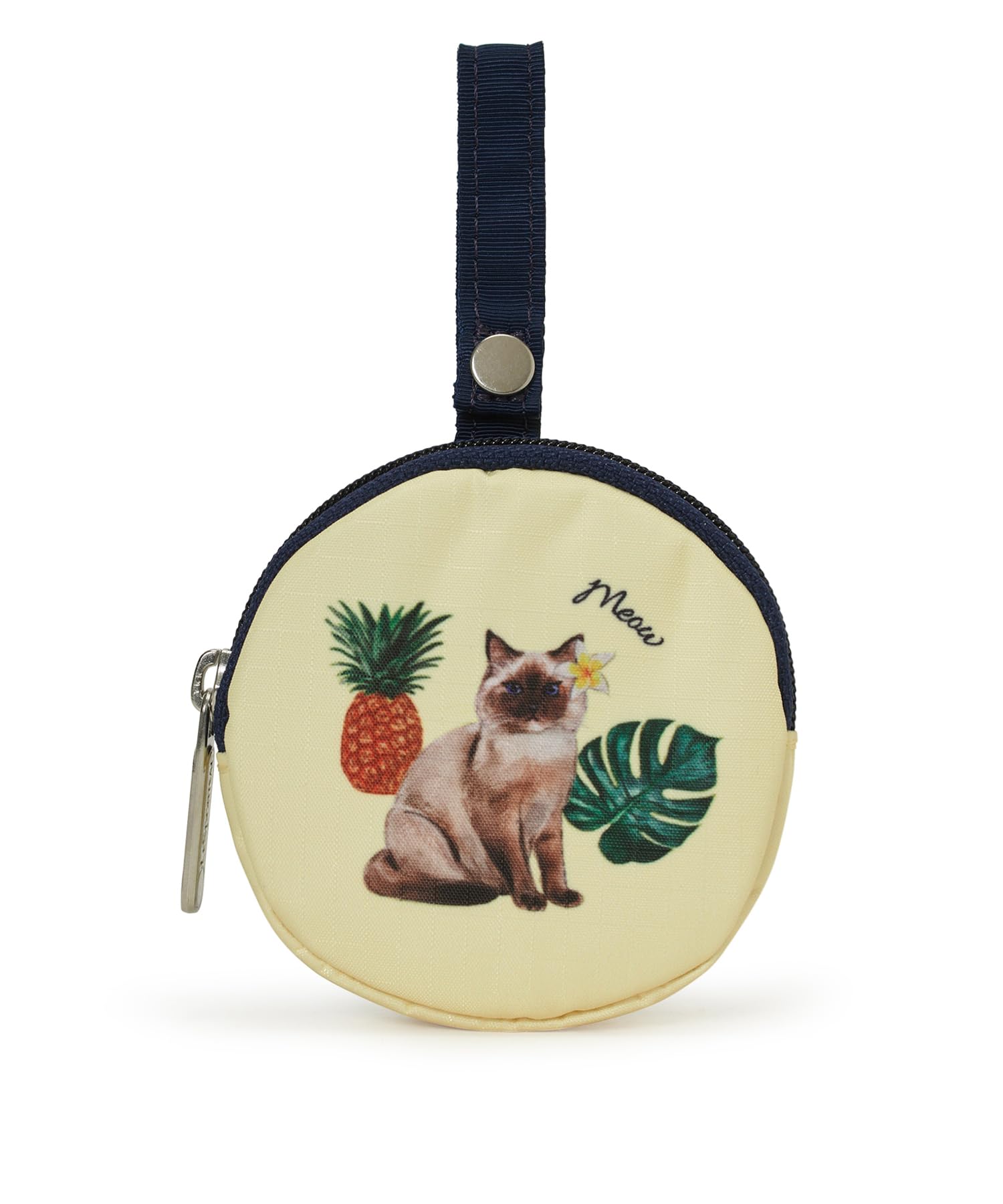 Pouch Charm MINI ROUND CHARM 1182 Tropical Meow Cat Mini Round Charm [LeSportsac] [Official] / /
