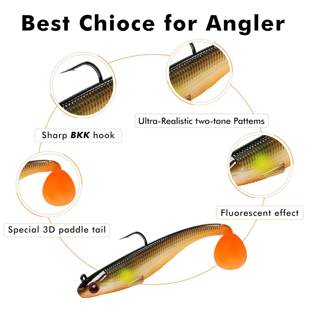 TRUSCEND Shad Perfect for Family Easy for Kids to Achieves a Great Suitable for Any Water Suitable for Sea and Various Fish Species Lure Fishing.