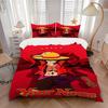 Luffy Name Anime Art Bedding Set Personalized Washable Custom 3Pcs Duvet Cover Pillowcases Soft Microfiber Home Bedroom Gift