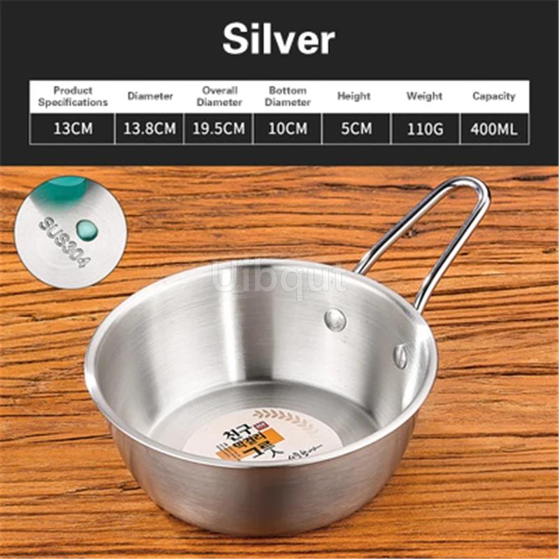 Rice Golden Bowls with Handle Wine Bowl Cooking Basin Seasoning Bowl Noodle Bowl Korean 304 Stainless Steel Rice Wine Bowls