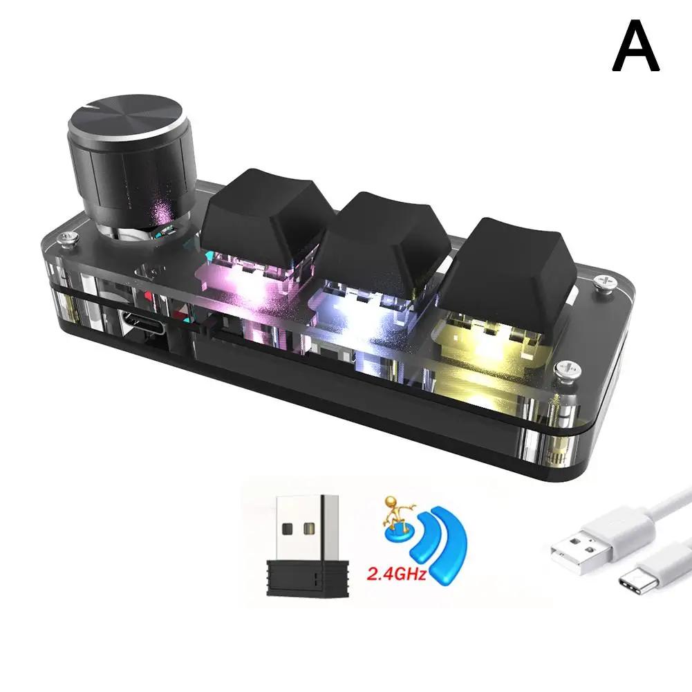 

3 режима BT 2.4G USB Настраиваемая мини-механическая клавиатура Программирование макросов RGB 3 клавиши Кнопка Копировать и вставить Для игровой клавиатуры F0O1