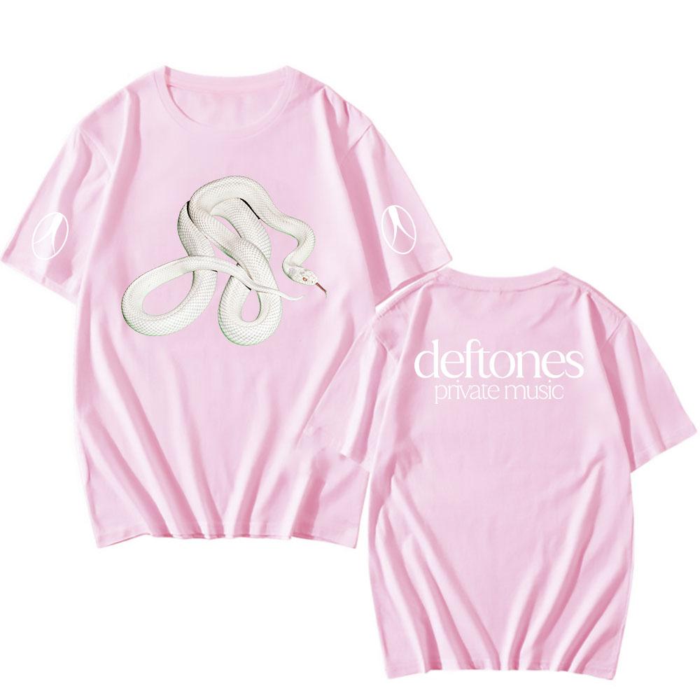 Soukromý hudební seznam skladeb Trička Deftones Rocková kapela Potisk Tričko Bavlna Volné Krátký rukáv Tričko Ženy Muži Unisex Streetwear