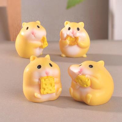 Cute Eating Hamster Micro-landscape Gardening Ornaments Small Hamster Desktop Decoration Accessories
