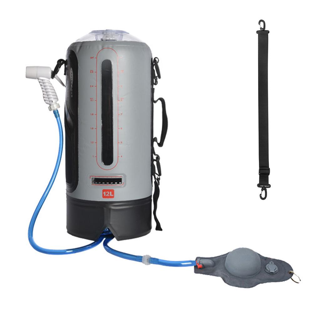 Water Bag Collapsible Water Container 12L/20L Portable Camping Shower Bag Water Bag with Air Pump for Outdoor