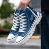 2024 Men's Canvas Shoes High Top Flat Shoes for Men Blue Black Sneakers Board Shoes Espadrilles Canvas Sneakers