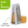 Stainless Steel Grater with 2 Cup Canister Fine and Medium Blades Measurement Marks Rust Resistant Kitchen Tool Cheese Carrots