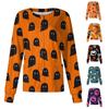 Ženy Vzor s dlouhým rukávem Kapsa Pracovní Halloween Potisk Stojací límec Jednořadý ochranný overal Cardigan Bunda Top