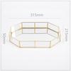 Retro Brass Storage Tray Glass Makeup Organizer Tray Dessert Snack Plate Jewelry Display Stand Home Kitchen Decor