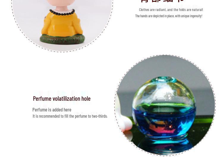 Solar-Powered Monk Car Perfume Shaking Head Cartoon Ornament