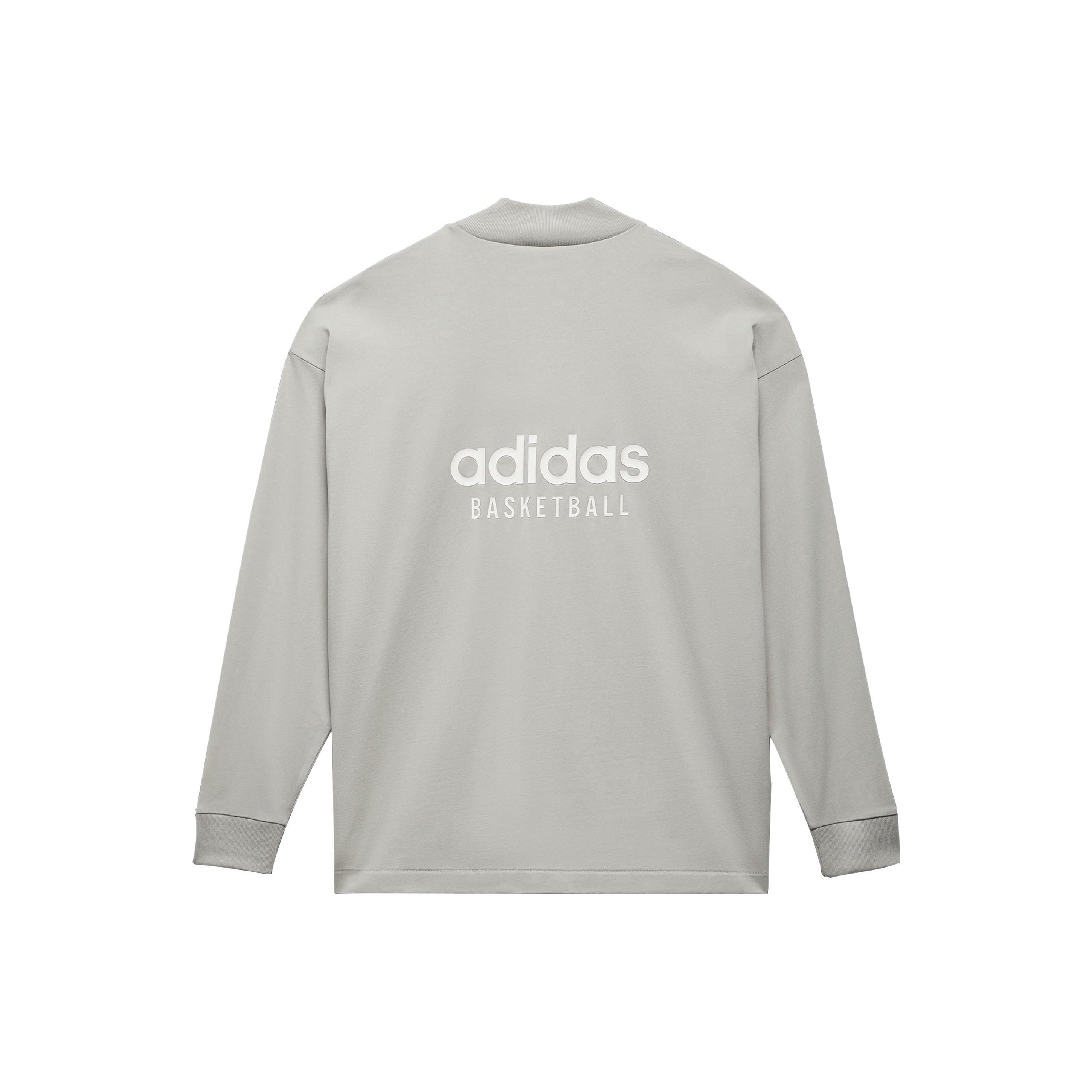 adidas Basketball Long Sleeve Tee Grey Men s IA3423 S