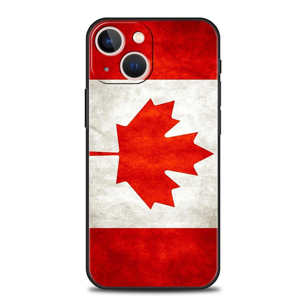 Ahorn Kanada Flagge Liebe Fußball Weiche Handyhülle Für iPhone 11 12 13 15 14 Pro Max X XR XS 7 8 Plus SE 2020 Luxus Schwarze Hülle