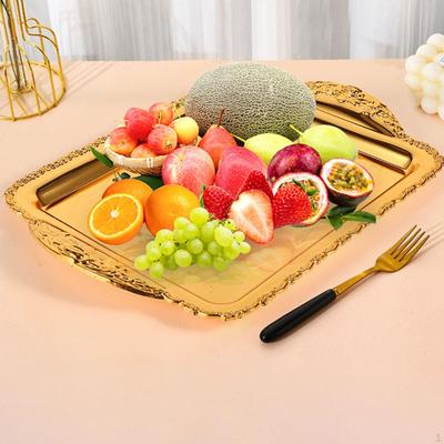 Decorative Fruit Tray Dessert Plate Easy To Clean Handcrafted Wearproof Rectangle Serving
