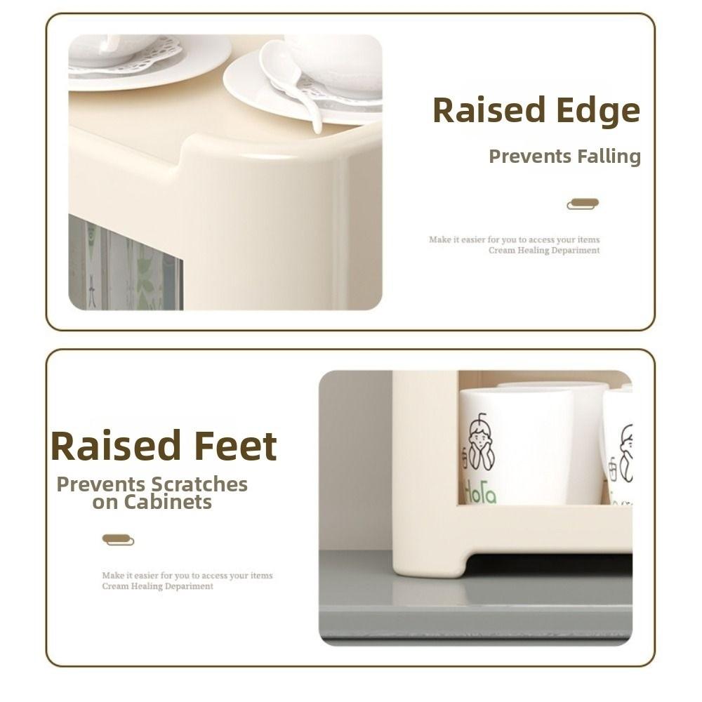 Display Cabinet Water Cup Holder Dust-Proof Kitchen Organizer Light Luxury Cup Storage Box Office