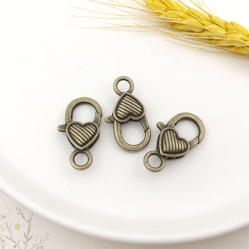 Heart-Shaped Zinc Alloy Lobster Clasp Keychain Accessories