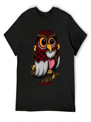 Owl Shirt T-Shirt Graphic T Shirts Animal Prinfor Boys Louboutins Unisex Clothing
