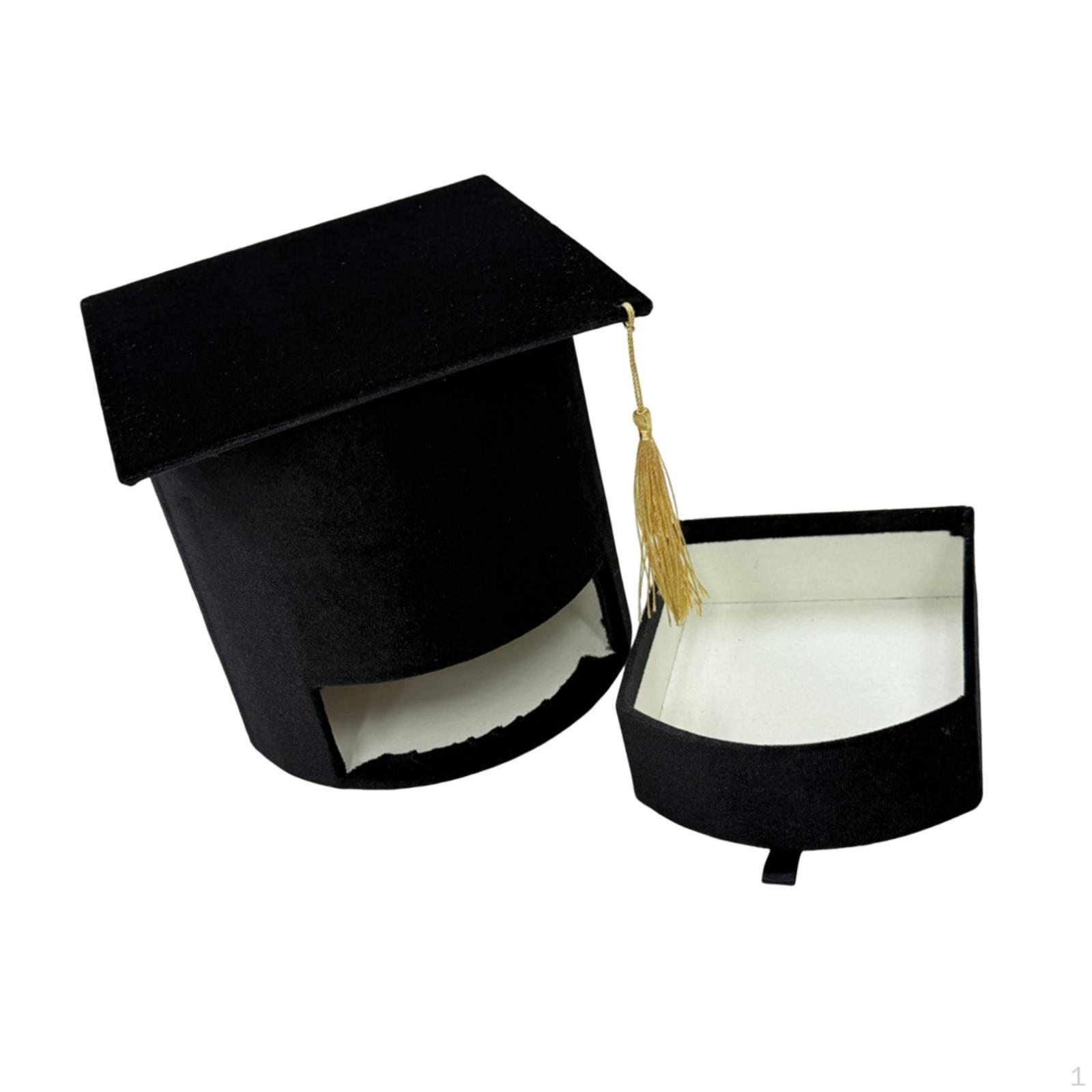 

Graduation Cap Gift Box Empty Container Multifunctional with Drawer for Grad Ceremony DIY Craft чорний