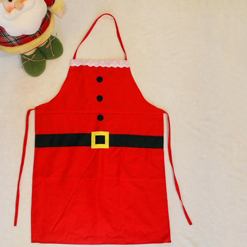2Pcs Kitchen Apron Christmas Pattern Santa Cooking Baking Chef Aprons Adult Holiday Festive Aprons for Christmas 75X51X0.1CM