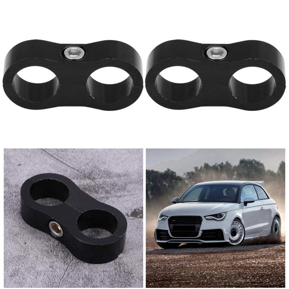 KIMISS AN10 Aluminum Alloy Hose Separator Clamp Fitting Adapter Bracket Universal (Black)