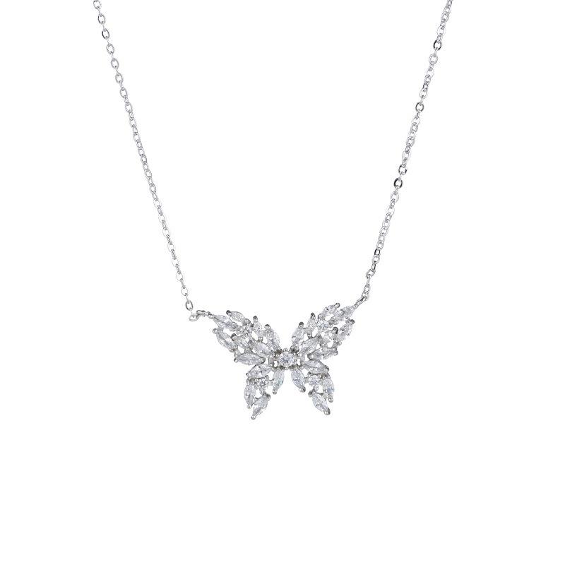 Elegant Zircon Butterfly Necklace for Women - Light Luxury, Trendy, and Stylish