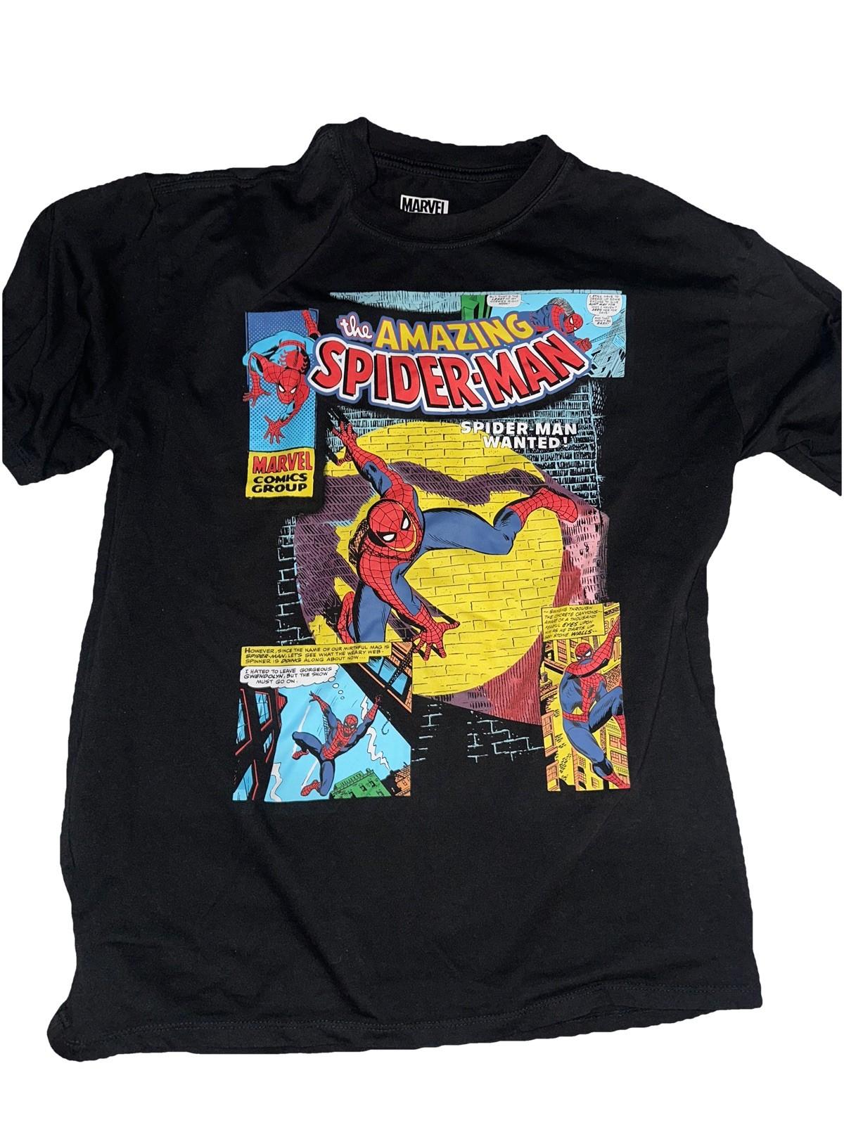 Marvel Spider Man Shirt Mens Medium Black Amazing Comic Book Superhero Tee S