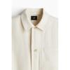 H M Linen Blend oversHirt Regular Fit creaM