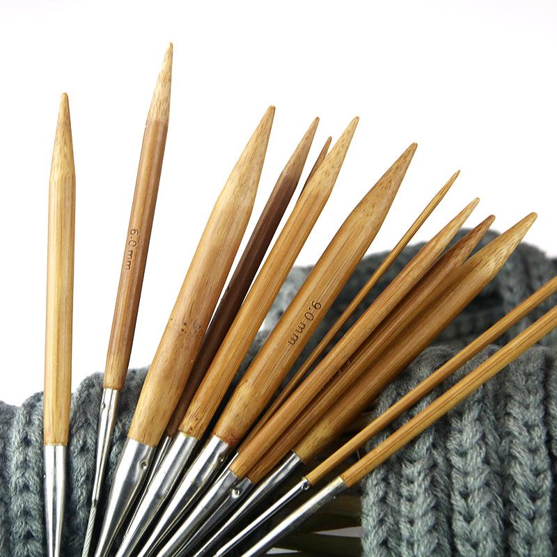Bamboo & Steel Circular Knitting Needles Set for Sweaters, Scarves, and Sleeves