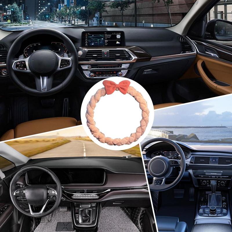 Auto Lenkradschoner Auto Lenkradhülle mit Schleifendesign Rutschfester Auto Lenkradschutz Innenzubehör für LKWs