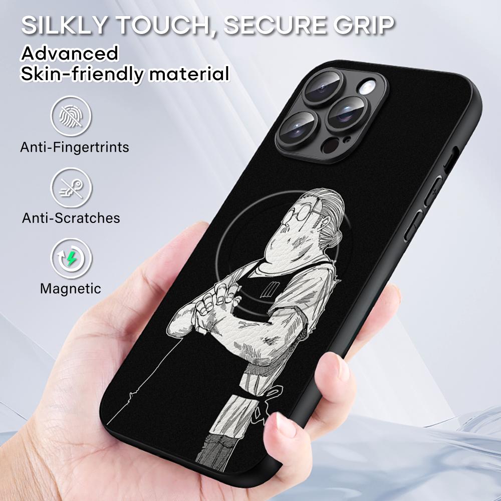 Taro Sakamoto Japan hot anime Phone Case For iPhone 16 15 14 13 12 11 Plus Pro Max High-end Luxury Magsafe Sheepskin