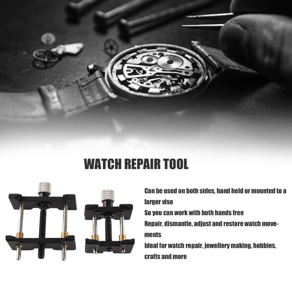 2Pcs Different Sizes Watch Repair Tool Black Watch Movement Base  for Professional Repair