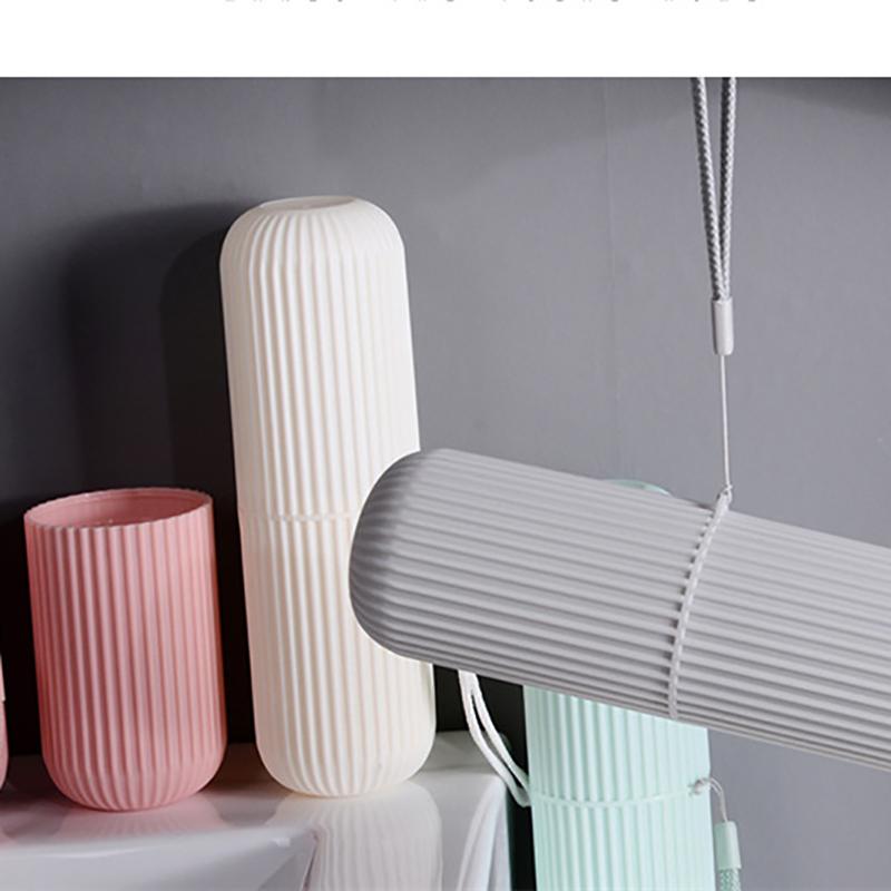 1-3PCS Vertikale Gestreiften Tragbare Waschen Tasse Reise Zahnbürste Box Zahnpasta Lagerung Rohr