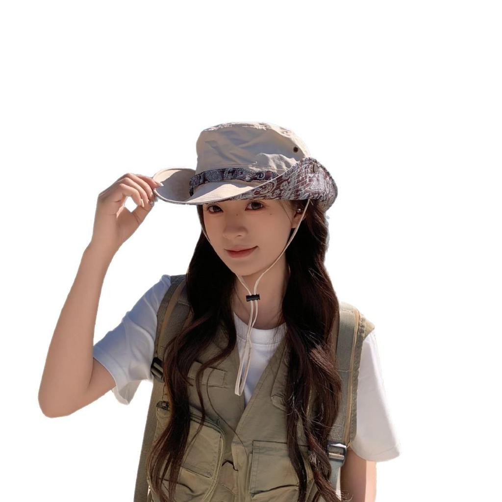 Women's Retro Cowboy Ethnic Style Wide Brim Sun Hat – Breathable Outdoor Beach Protection