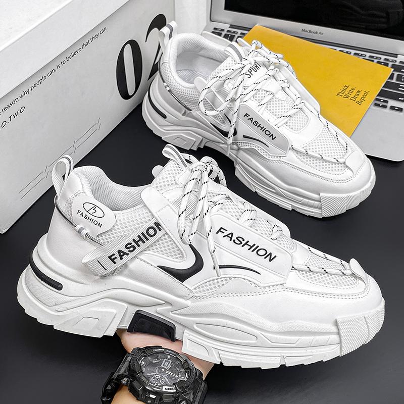 

Модные мужские повседневные туфли PARZIVAL, громоздкие кроссовки, дышащие осенние вулканизированные туфли, кроссовки для бега, Zapatillas De Deporte, дропшиппинг 45 белый