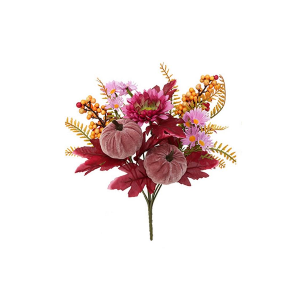 Artificial Berry Pumpkin and Maple Leaf Stem 30cm Halloween Party Decoration Floral Arrangement for Seasonal Home and Event Decor
