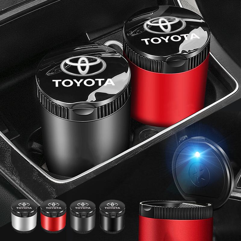 Car Styling LED Ashtray Cigarette Smoke Bin Holder With Lid For Toyota Land Cruiser Prado J120 J150 J200