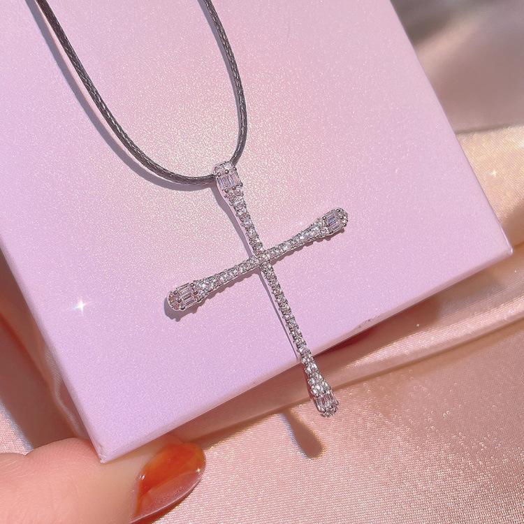 

Простой крест кулон студент хипстер пара ожерелье цепочка вечеринка подарок на день святого валентина