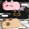 Animal Pencil Bag Large Capacity Canvas Pencil Case Multi Compartment Travel Pen Organiser For Student Adult Artists