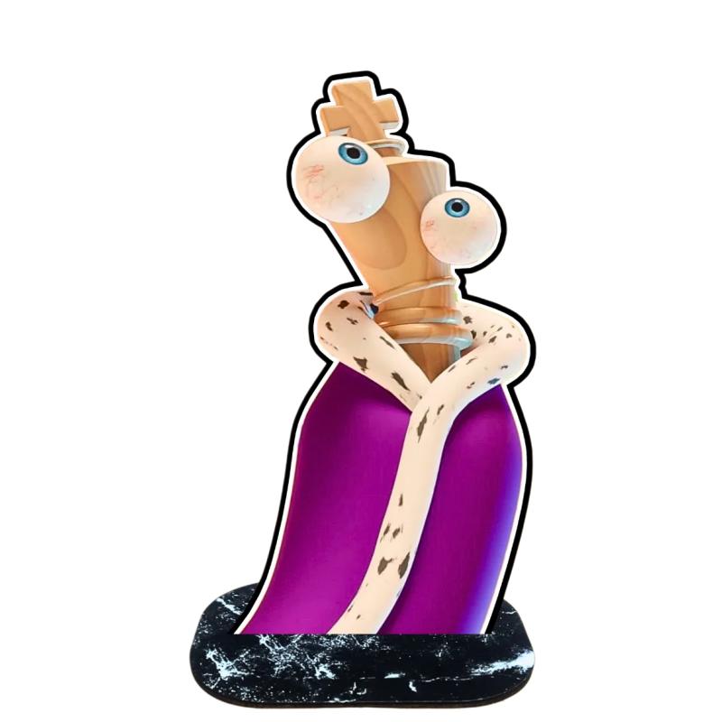 Pomni Caine Wooden Stand Figure Cute Cartoon Anime Character HD Print Smooth Desk Decor Lovely Ornament Collection Gift For Fans
