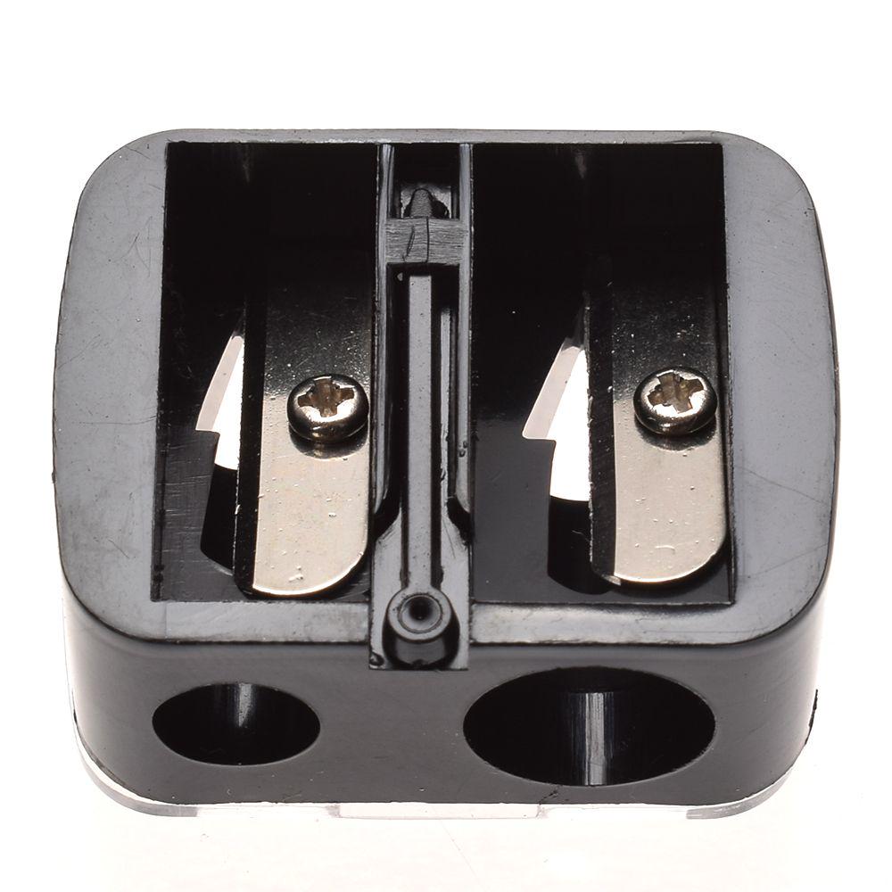 Plastic Double-Hole Pencil Sharpener For Eyeliner Eyebrow Pencil Student Girls Precision Lipstick Cosmetic Pencil Sharpener Tool