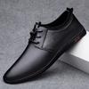 Men's Shoes 2025 Summer New Daily Driving Thin Leather Shoes Men's Flat Non-slip Lace-up Casual Shoes Tide