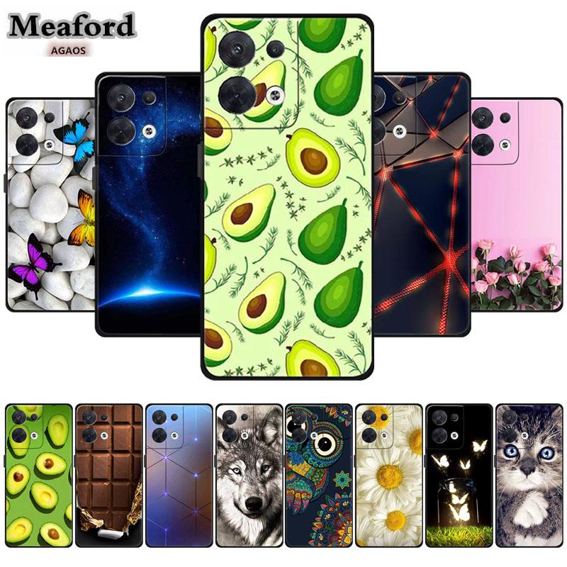 Animal Case For Oppo Reno 8 5G Soft Silicone Wolf Back Cover for OPPO Reno8 Pro + Plus Coque Reno 8 Pro 5G Cartoon CPH2359 Funda